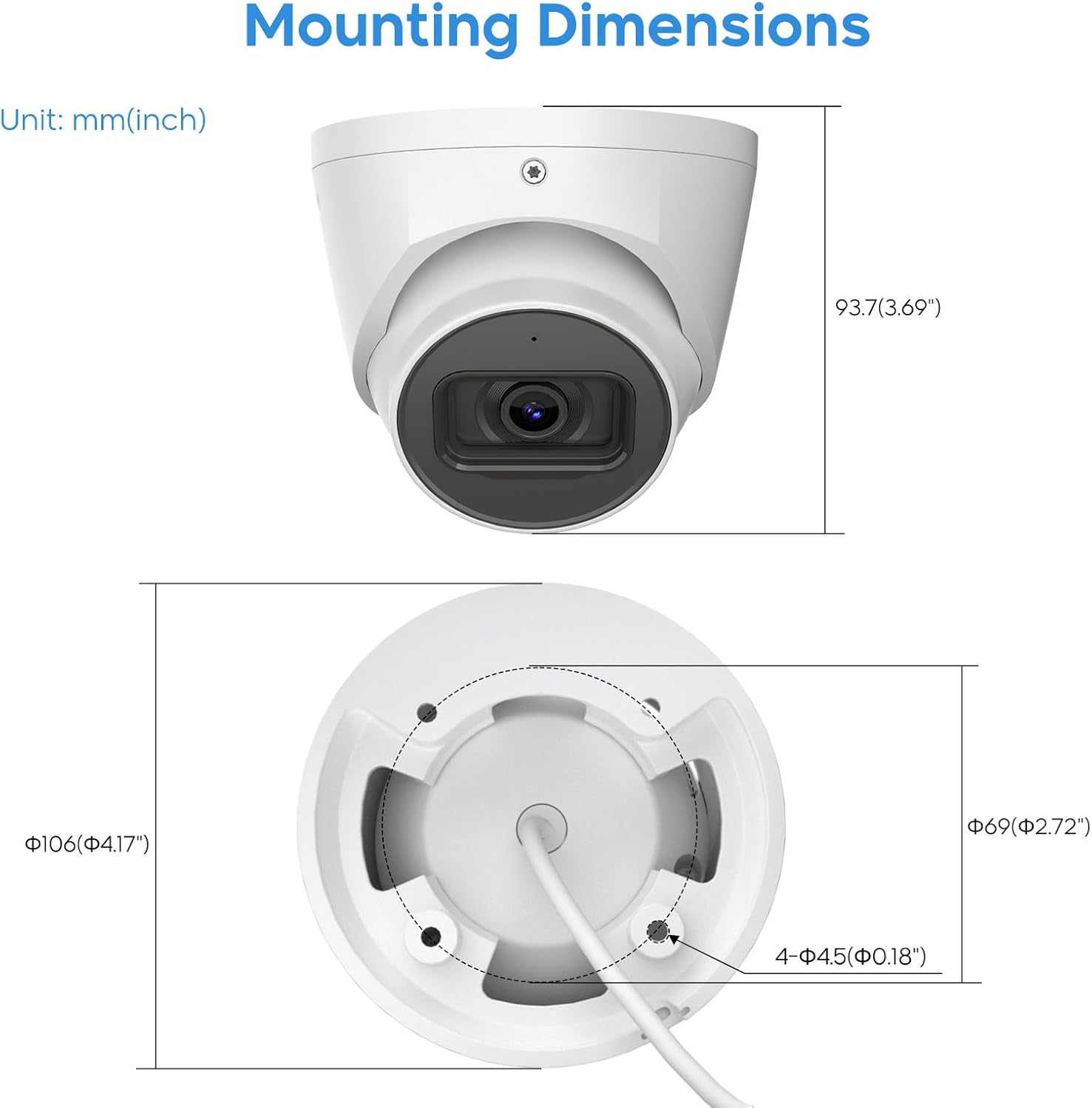PRG 4MP IP PoE Network Camera 2.8mm Lens