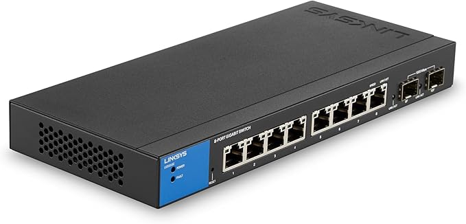 8-Port Managed Gigabit Ethernet Switch with 2 1G SFP Uplinks TAA Compliant LGS310C