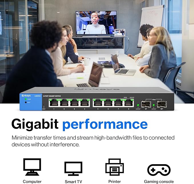 8-Port Managed Gigabit Ethernet Switch with 2 1G SFP Uplinks TAA Compliant LGS310C - الصورة 6