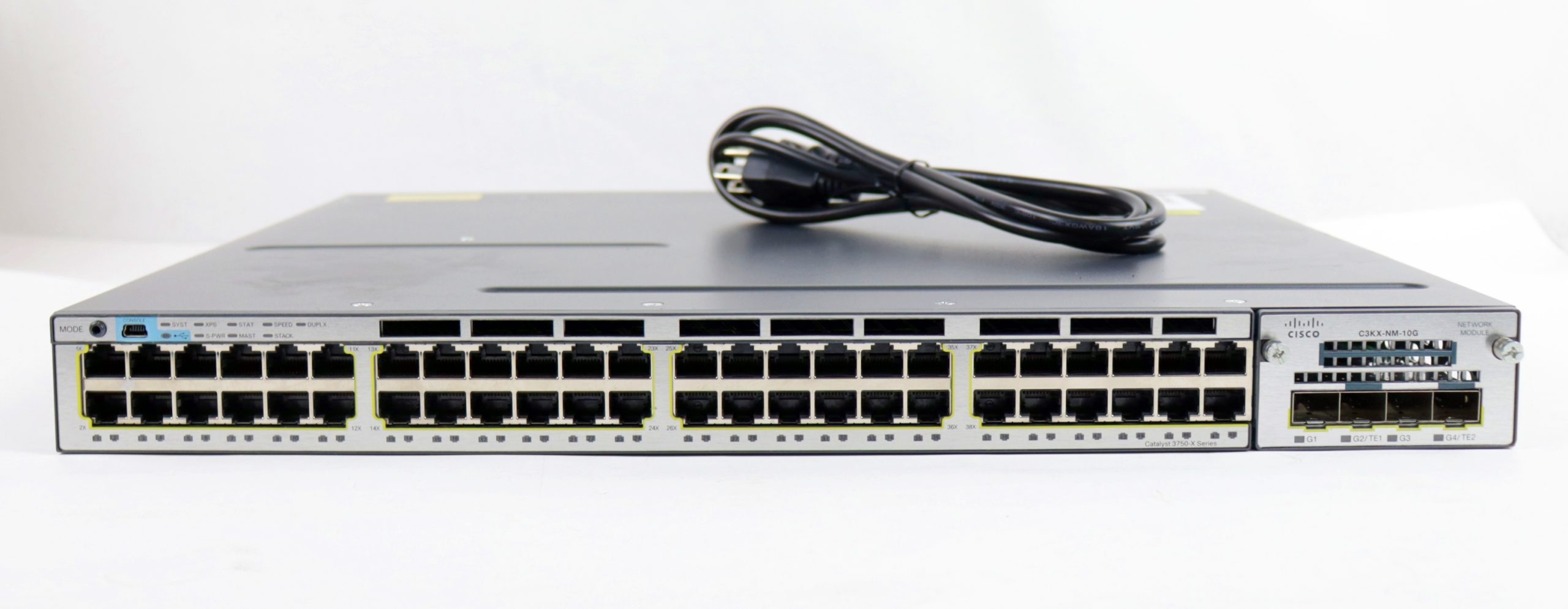 Cisco Catalyst 3750-X 48-Port Gigabit Network Switch WS-C3750X-48T-E w/ C3KX-NM-10G
