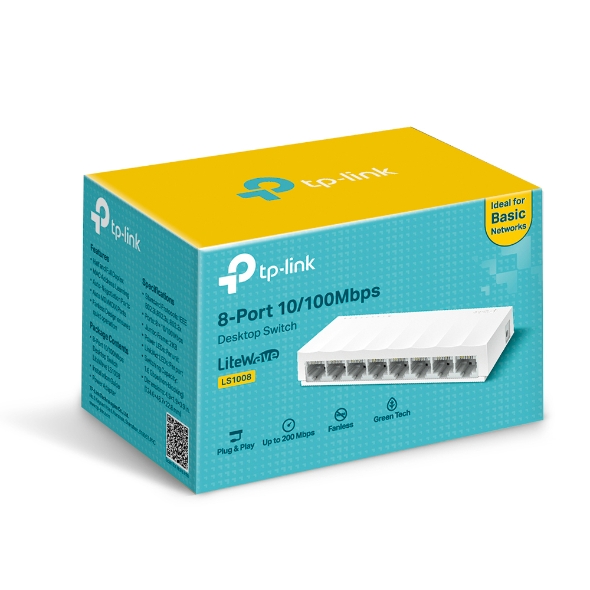 TP-LINK LS1008 8-Port 10/100Mbps Desktop Switch - الصورة 3